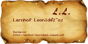Larnhof Leonidász névjegykártya